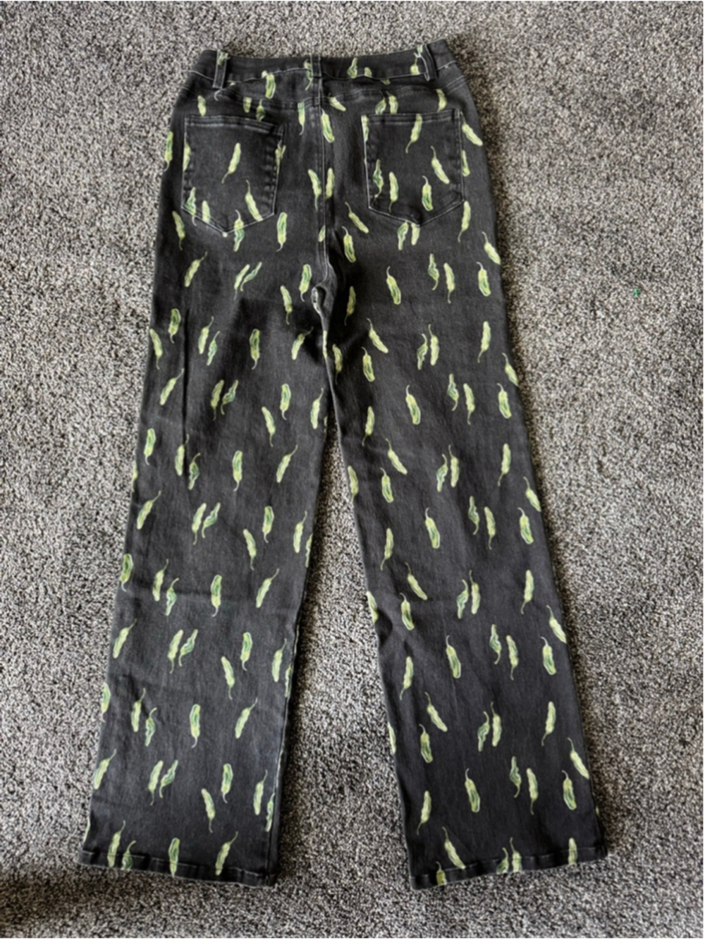 Women's Bailey Rose Black & Green Pepper Print Wide Leg Jeans S - Picture 11 of 11